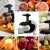 Adler AD 4130 Slow Juicer collage with juice examples
