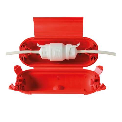 Commel 366-101 Rote Stecker Schutzbox Offene Ansicht
