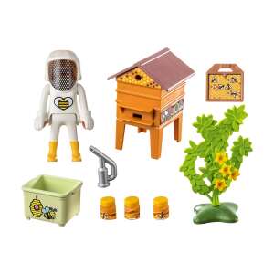 Set de joacă Playmobil Country Apicultor cu stup, apicultor, borcane cu miere și flori - Jocuri creative și de construcție