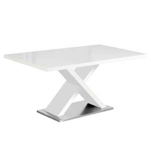 Étkezőasztal, fehér magasfényű HG, 160x90 cm, FARNEL 83370039 
