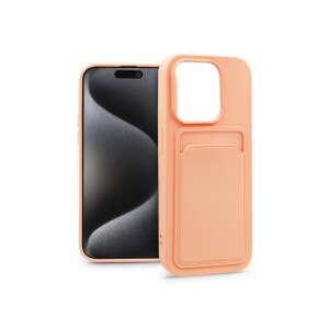 iPhone 15 Pro pink silicone case with card holder - Haffner