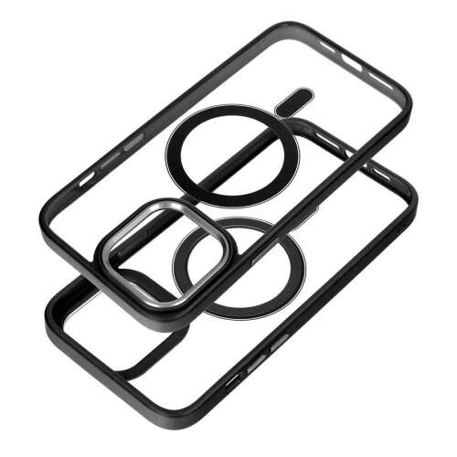 Black and transparent iPhone 15 case with MagSafe ring, Color Edge Mag Cover