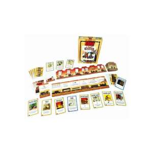 Bang! Veľká vlaková lúpež - rozšírenie spoločenskej hry, zobrazujúce všetky komponenty hry - Asmodee Spoločenské hry