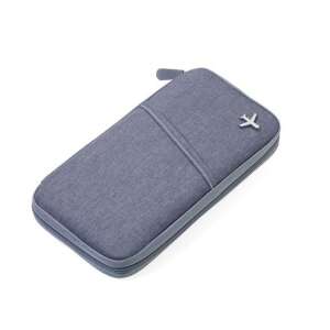 TROIKA Safe Flight Travel Wallet, grey, RFID blocking, 12 compartments, passport holder, document organizer - Dressing Accessory