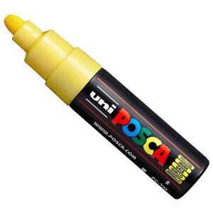 UNI POSCA PC-7M Gelber Farbmarker, schräge Ansicht - Marker