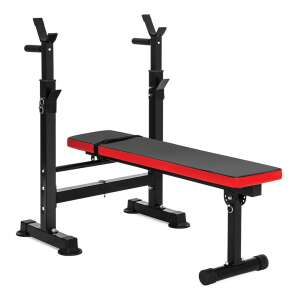 Timeless Tools Adjustable Bench Press with Bar Holder, 149 kg Load Capacity, Black-Red