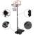 Timeless Tools adjustable height basketball hoop with backboard, 42 cm rim, black metal pole, water or sand filled base, wheels for easy movement