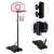 Timeless Tools adjustable height basketball hoop with backboard, 42 cm rim, black metal pole, water or sand filled base, wheels for easy movement