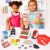 Kids playing with Timeless Tools toy cash register playset