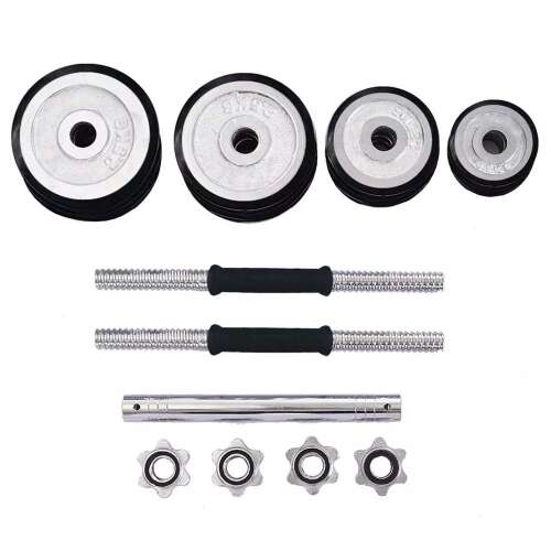 Set de gantere 2 în 1 Timeless Tools, 16 greutăți, reglabil, sală de sport acasă, antrenament de forță