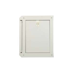 Dulap rack Extralink 10'' pentru montare pe perete, vedere din față, 6U, 600x600mm, gri, cu ușă din sticlă călită - Extralink