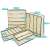 Timeless Tools 4-piece beige underwear storage box set, showing all 4 boxes with dividers and compartments, with dimensions marked