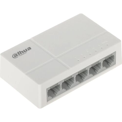 Angled view of Dahua PFS3005-5ET-L-V2 5-Port Unmanaged Ethernet Switch