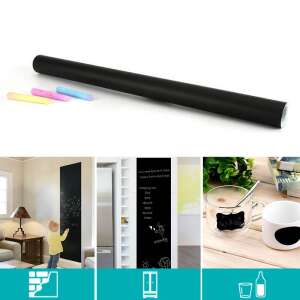 Timeless Tools chalkboard sticker, 45x200 cm, black, self-adhesive, with 5 colored chalks, usage examples - Timeless Tools