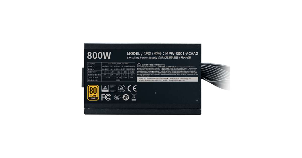 Cooler Master 800W G800 Gold MPW-8001-ACAAG-NL