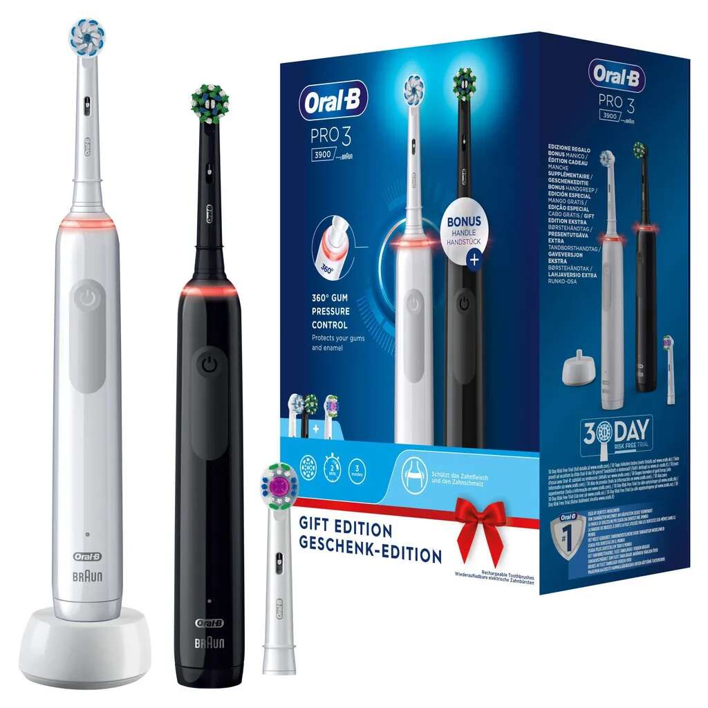 Oral-B Pro 3 3900 Elektromos Fogkefe Készlet (2 db)