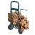 Timeless Tools Farönk tűzifa kocsi, zöld, 100 kg teherbírású, tűzifával