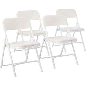 Timeless Tools 4 buc scaune pliabile si captusite in culoarea alba 35045426 Scaune sufragerie