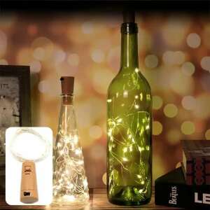 Cork shaped LED string lights, battery operated, 30 LED, 3 meters long, blue, CL-SL011-Blue, in a bottle, decorative lighting - Christmas