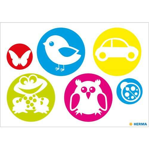Herma fényvisszaverő matricák gyerekeknek, 5 db-os, állatmintás