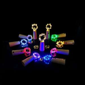 Luminițe LED multicolore pentru sticle, în formă de dop, CL-SL011-MC, 30 LED-uri, alimentate cu baterii, lumini decorative pentru sticle - Nonbrand Ghirlande luminoase
