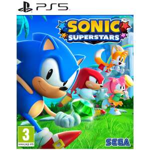 Coperta jocului Sonic Superstars pentru PS5 cu Sonic, Tails, Knuckles și Amy Rose - Jocuri Consola & PC