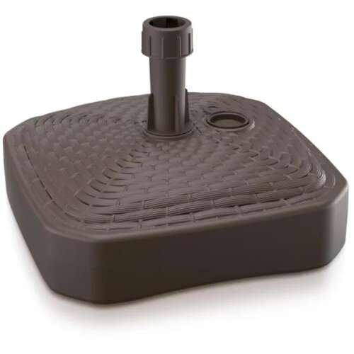 Close-up of STR brown rattan effect plastic parasol base