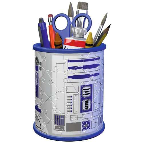 Ravensburger Star Wars R2D2 puzzle 3D, 54 piese, organizator de birou asamblat