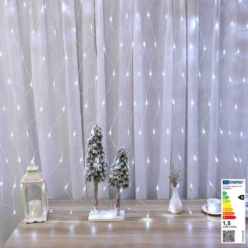 Timeless Tools LED Net Lights, 128 LED, Cold White, Wired, for Christmas, Wedding, Party Decoration