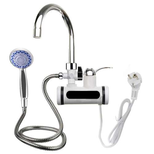 Timeless Tools LCD display instant water heater faucet with shower head, 3000W, IPX4 waterproof, 0.04-0.5 MPa water pressure
