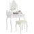 Timeless Tools Rome white vanity table and stool set with mirror