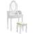 White vanity set with mirror and stool, Timeless Tools Rome