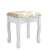 White vanity stool with floral upholstery, Timeless Tools Rome