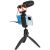 Boya BY-BM2040 microphone on tripod with smartphone for vlogging