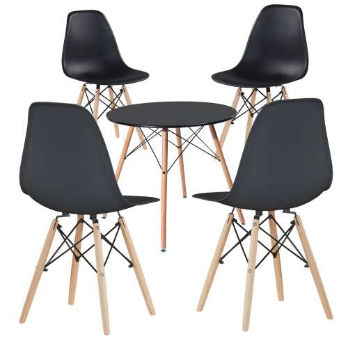 Timeless Tools 4 buc scaune moderne cu masa pentru bucatarie, 3 culori-negru