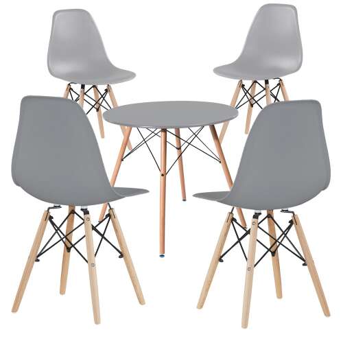 Timeless Tools 4 buc scaune moderne cu masa pentru bucatarie, 3 culori-gri