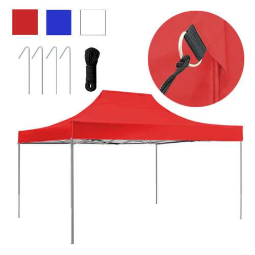 Red foldable garden gazebo, 2.9x4.25 meters, Timeless Tools