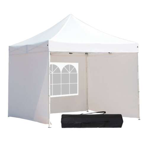 White pop-up gazebo with side walls and carrying bag, Timeless Tools
