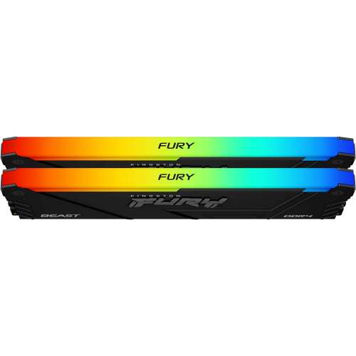 Kingston Fury Beast RGB DDR4 16GB (2x8GB) 3200MHz memória kit, fekete RGB világítással
