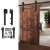 Timeless Tools black sliding barn door hardware kit with wooden door
