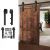 Timeless Tools black sliding barn door hardware kit with wooden door