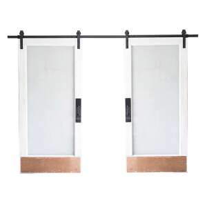Timeless Tools double sliding door track set, black, for 4 cm thick doors - Sliding Door Hardware