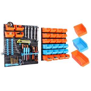 Nástenný organizér na náradie Timeless Tools so 43 dielmi, vrátane kontajnerov, háčikov a držiaka na vrtáky - Timeless Tools