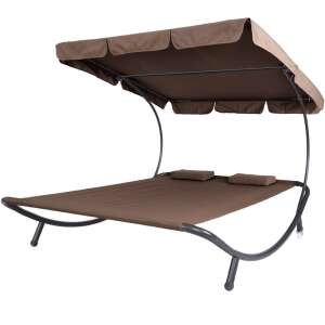 Timeless Tools Two-Person Sun Lounger with Shade - Dark Brown 35046994 - Sun Lounger & Deck Chair