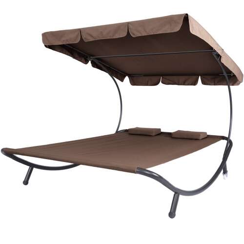 Timeless Tools Two-Person Sun Lounger with Shade - Dark Brown 35046994
