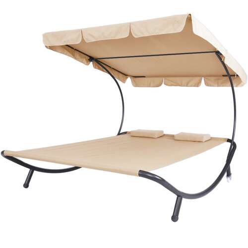Timeless Tools Two-Person Sun Lounger with Shade - Beige 35047111