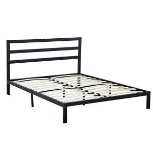 Kovový posteľový rám s lamelami v rôznych veľkostiach a farbách, 160x200 cm, Bella, čierny