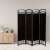 Timeless Tools 4-panel room divider screen in dark brown, used as a decorative element in a living room setting