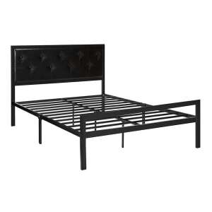Hanna fekete fém ágykeret fejvéggel, queen méret - Timeless Tools