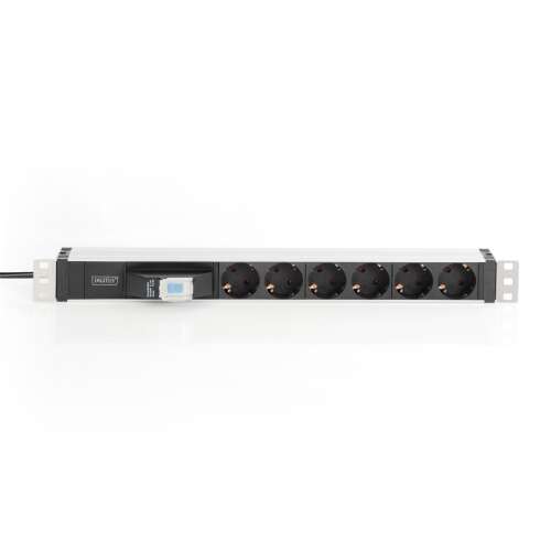 Digitus DN-95417 19" 1U PDU Stromverteiler mit 6 AC-Steckdosen, schwarz